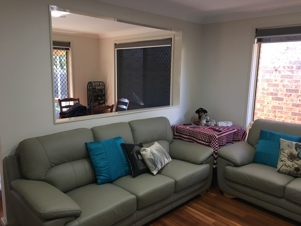 Living room with passthrough window